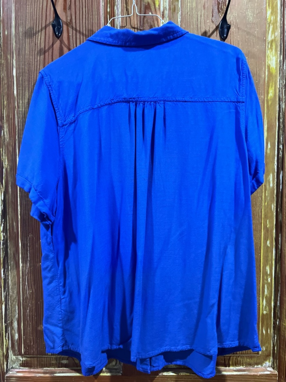 croft & barrow Royal Blue Short Sleeve Button-Up Shirt - Picture 6 of 6